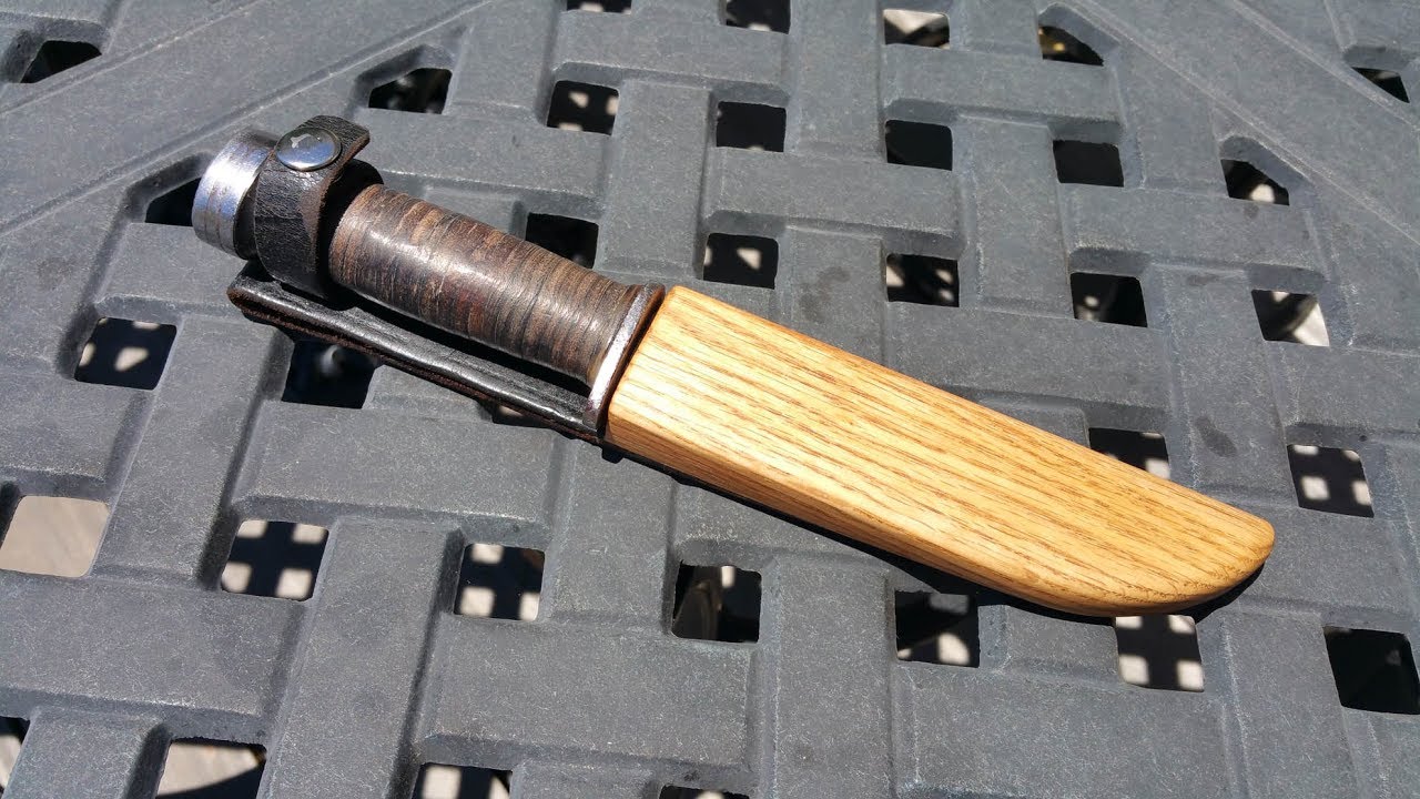 Making a Wood and Leather Knife Sheath for a Cattaragaus 225-Q