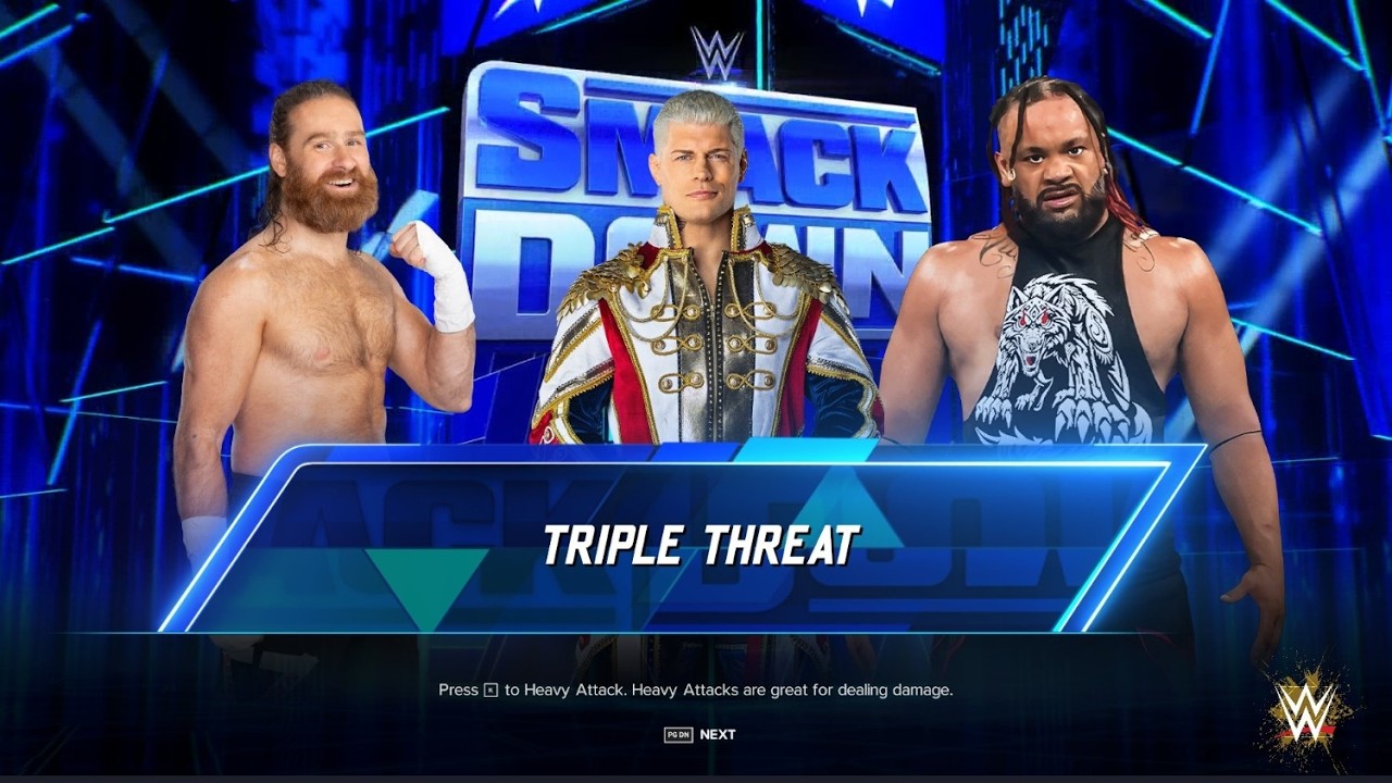 FULL MATCH: Cody Rhodes vs Jacob Fatu vs Sami Zayn | SmackDown 2026 - WWE 2K24