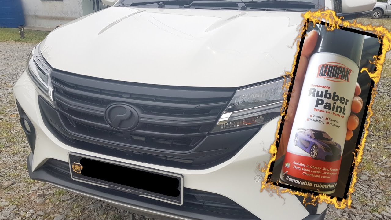 Rubber Paint Black Spray on Emblem Car Perodua Aruz | Spray Black Car Emblem Chrome