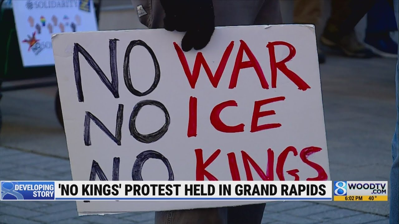 'No Kings' protest held in Grand Rapids