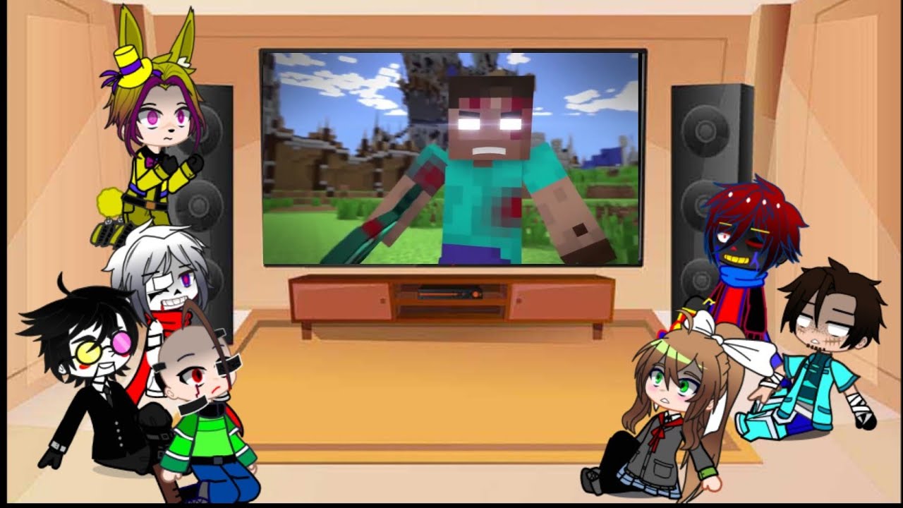 Fandoms /Glitchy fandoms react to memes part 3 [Herobrine/Minecraft]