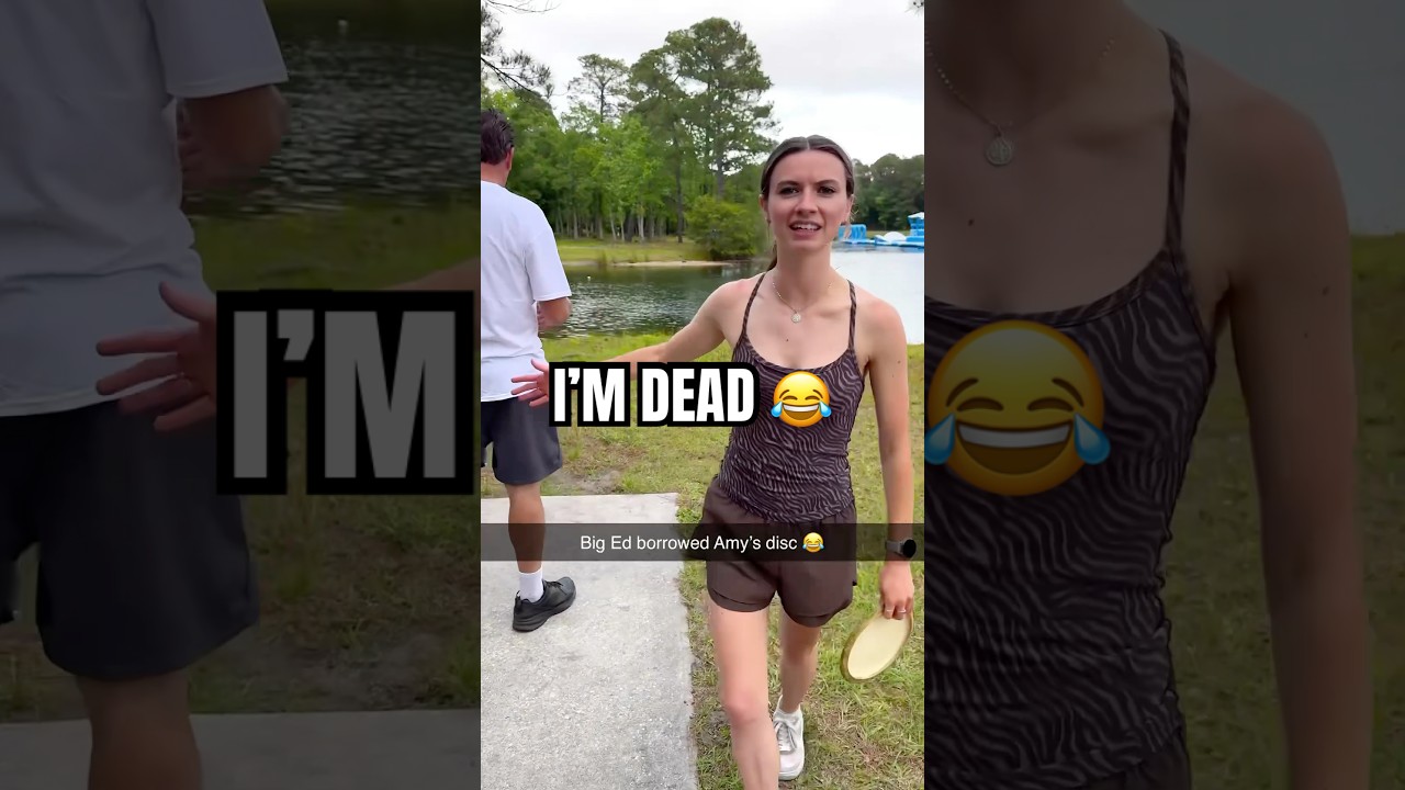 RATE THIS FORM 1-10 😂 Big Ed borrowed Amy&rsquo;s disc&hellip; 😭 #discgolf #frisbee #funny