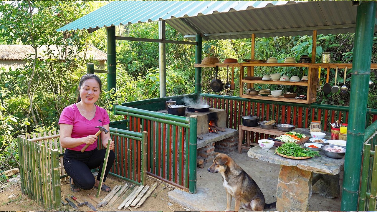 TIMELAPSE -- Constru&ccedil;&atilde;o Conclu&iacute;da da Maravilhosa Cozinha e Cerca de Bambu | Đ&agrave;o Happy TV