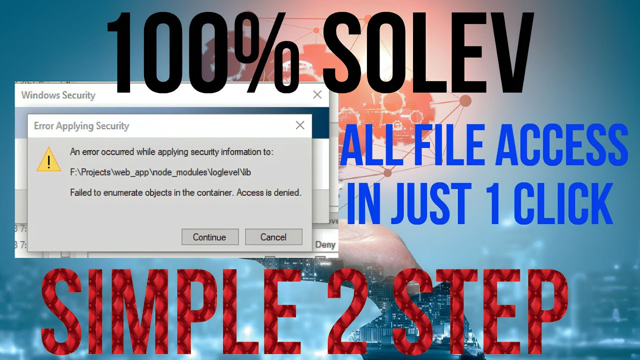 Windows folder Permissions Problem Solve | Error Applying Security Windows 10