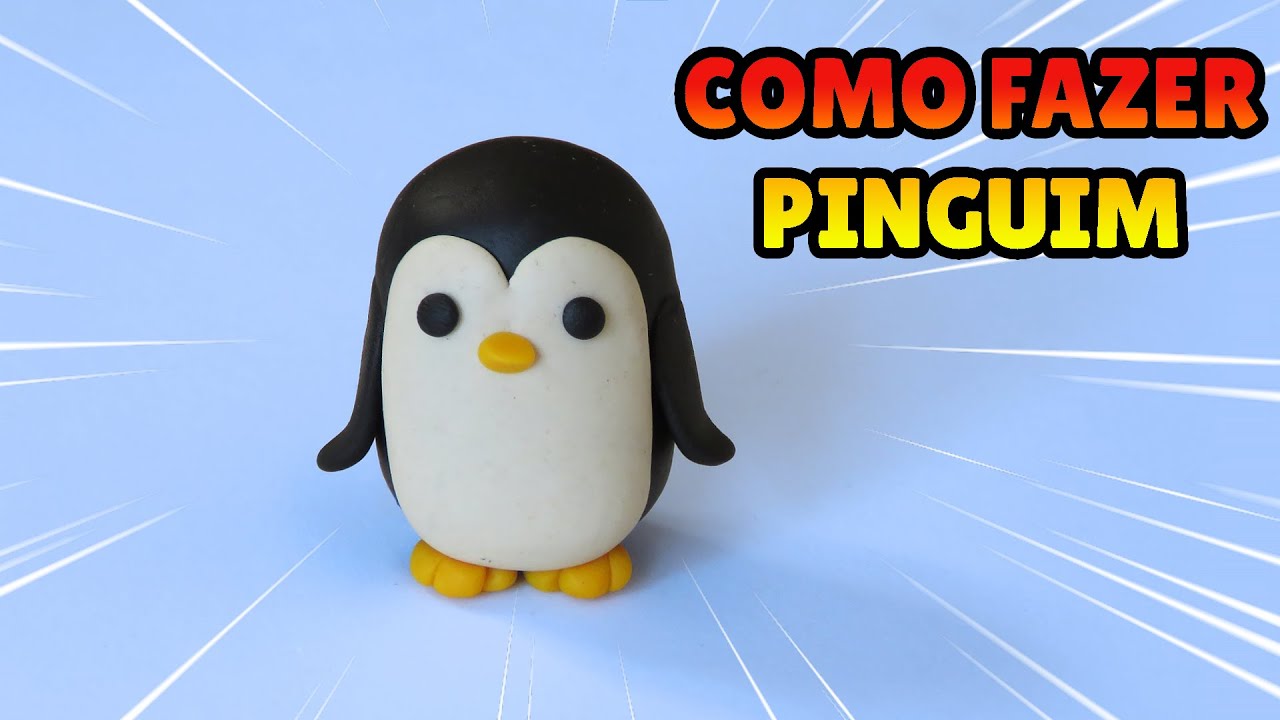 🔴Faça um PINGUIM MINIATURA - Tutorial Fácil Biscuit, clay, plastilina , Pasta Americana DIY