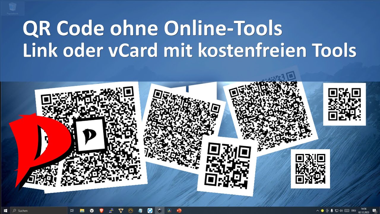 QR Code ohne Online-Tools erstellen : PNG oder Vector-Grafik : Link oder vCard : kostenfrei
