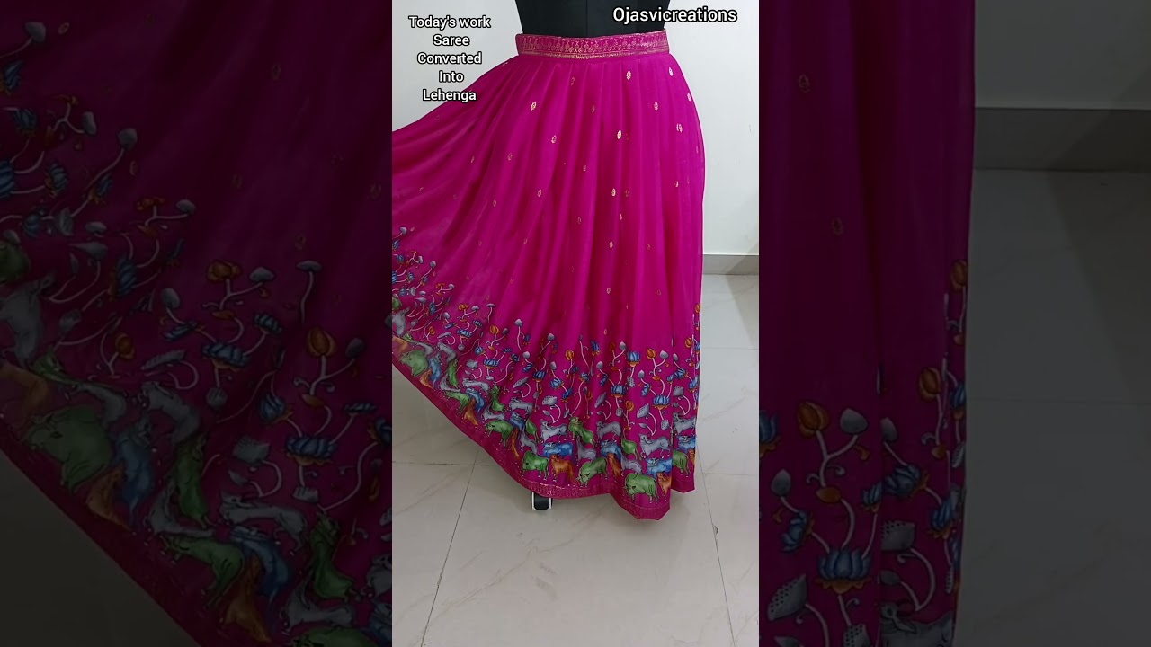 saree converted lehenga 