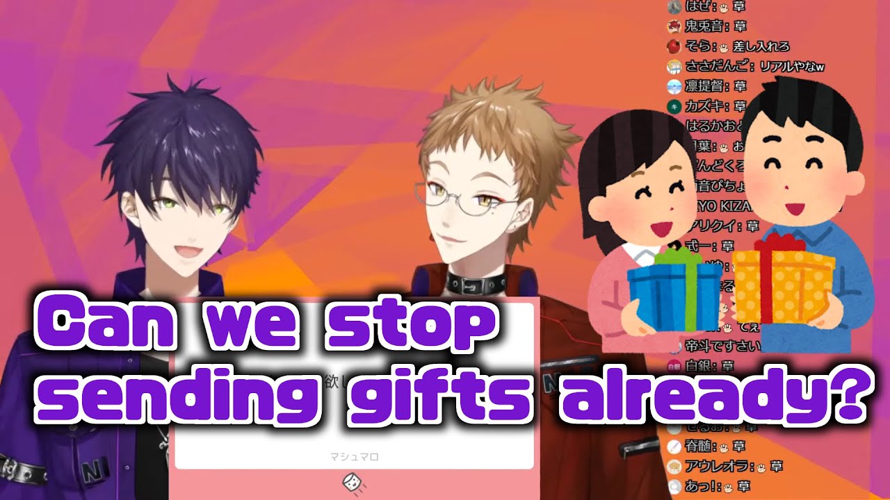 [Nijisanji] Fushimi Gaku wonders why Kenmochi Toya doesn't bring a gift [Togabito]