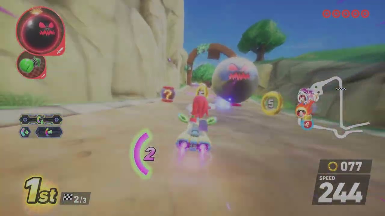Knuckles Vs Omega Sonic Racing: CrossWorlds Gamplay