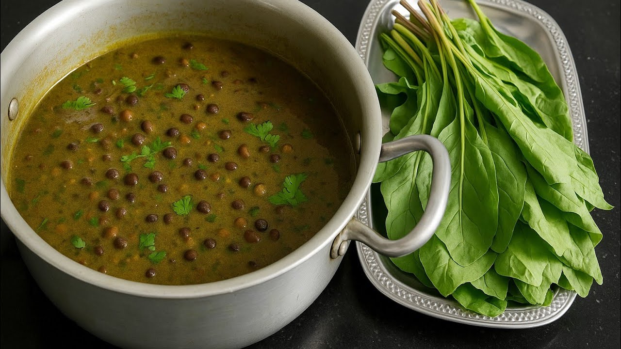 Рецепт лахорской палак-чаны | Вкусная чёрная чана со шпинатом | Полезное дези-карри