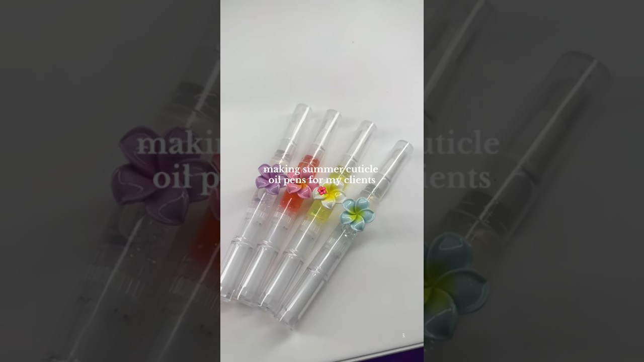 DIY cuticle oil pens 🌺 #nails #nailtutorial #cuticleoil