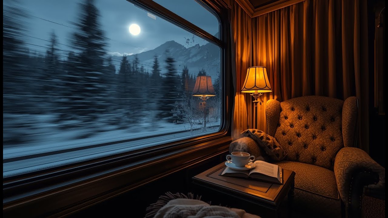 Cozy Winter Train Ride to Sleep ❄️ 1 Hour of Relaxing Snowstorm & Train Sounds