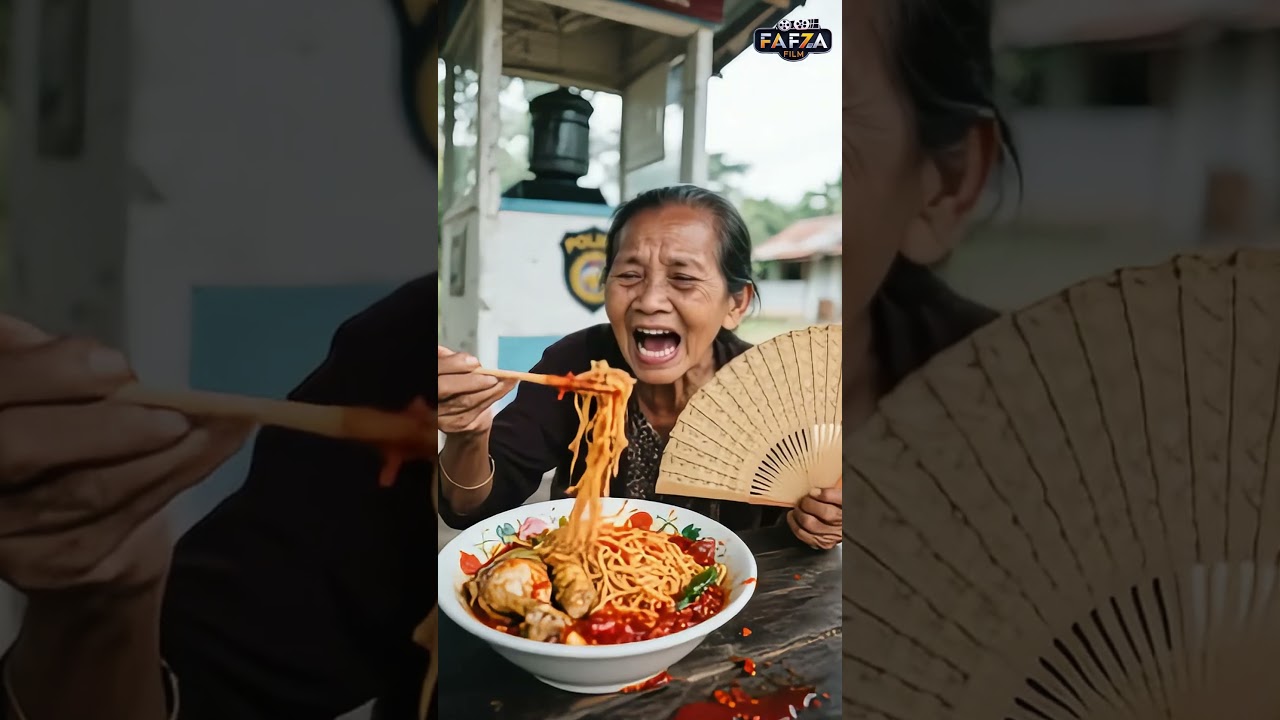 Nenek malah jadi pendekar cabe rawit di pos ronda! #makanpedas #mukbang #mieayam