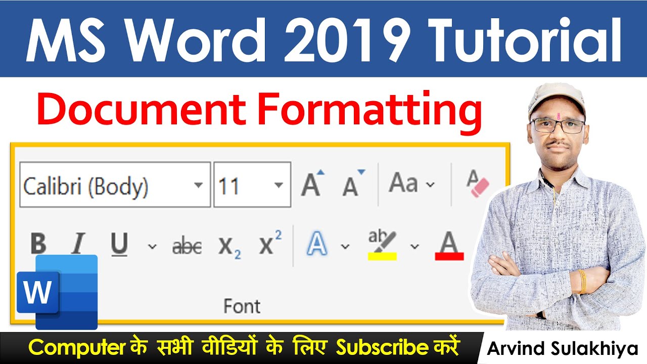Word 2019 Home Tab  Font Group - Document Formatting Options | MS Office 2019 By Arvind