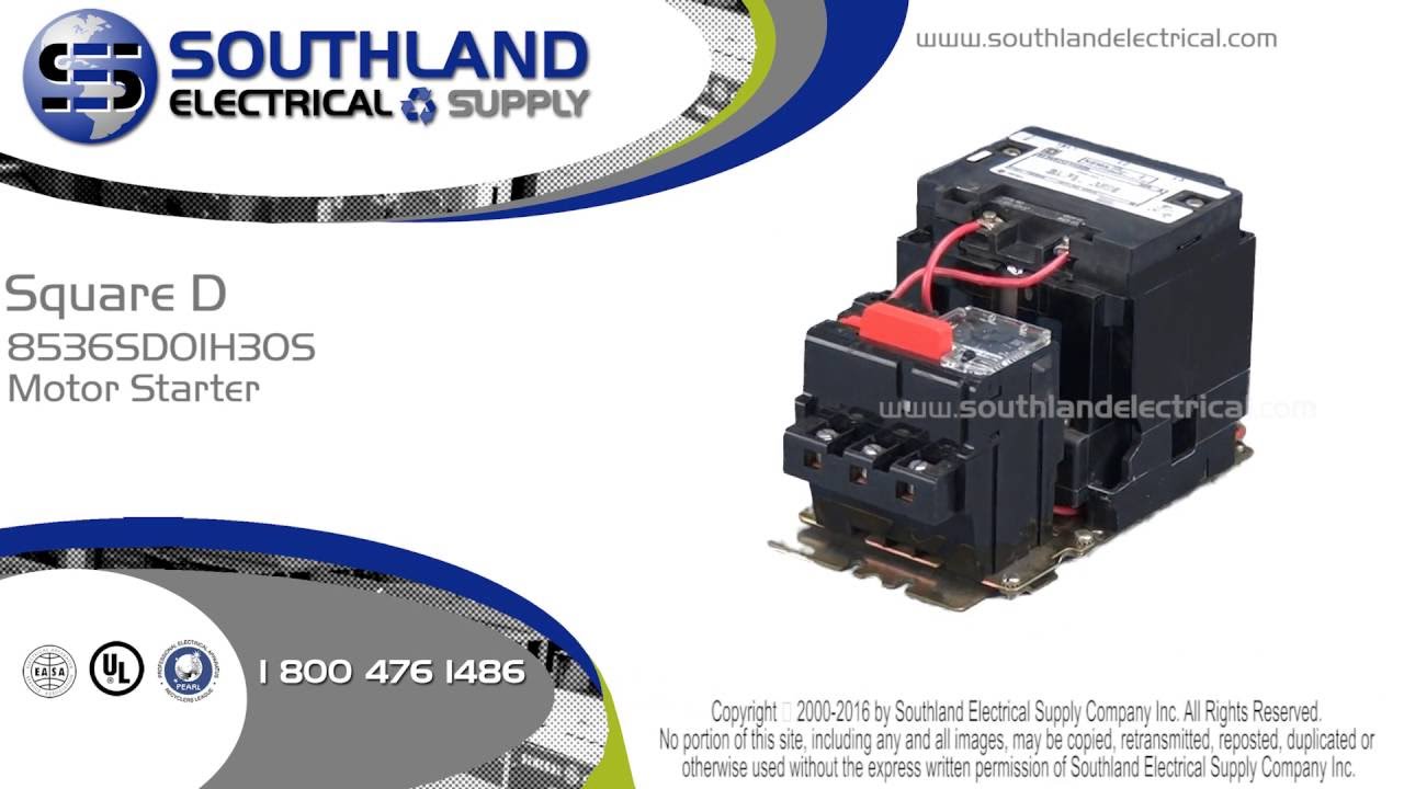 Square D, Schneider Electric, 8536SDO1H30S, Nema Size 2, Non- Reversing, Magnetic Motor Starter