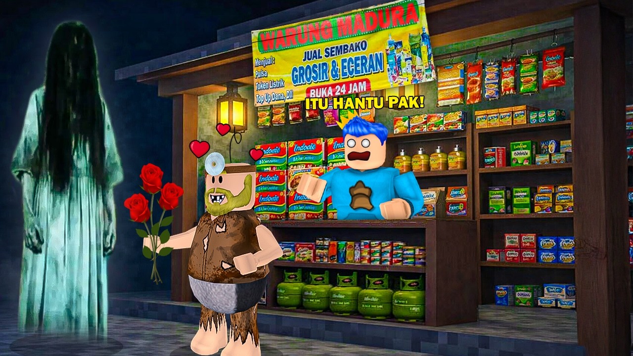 PAK UNAT JATUH CINTA SAMA KUNTILANAK SAAT AKU JAGA WARUNG MADURA ANOMALI DI ROBLOX!!