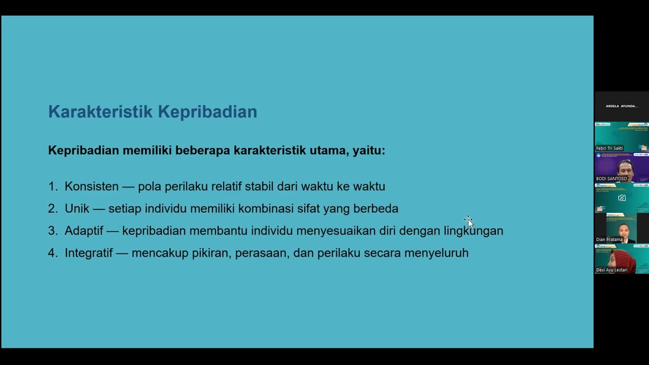 zoom vidio bersama pak bodi tema kepribadian