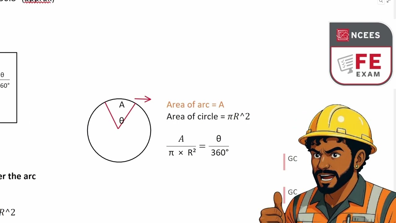 Civil FEExam Geometry Problem | Area Between Circular Curve and Tangents Explained #civilengineer