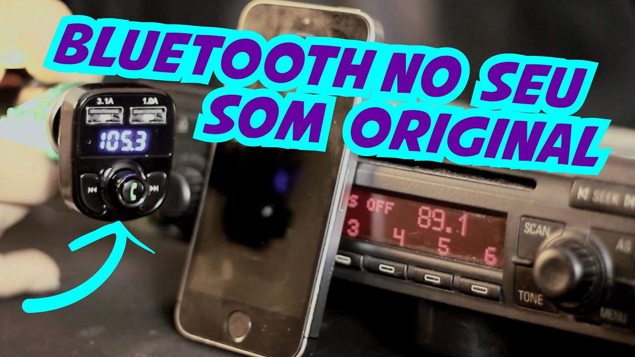 Bluetooth p carro sem fio para android ios no som original carregador usb cartao de memoria