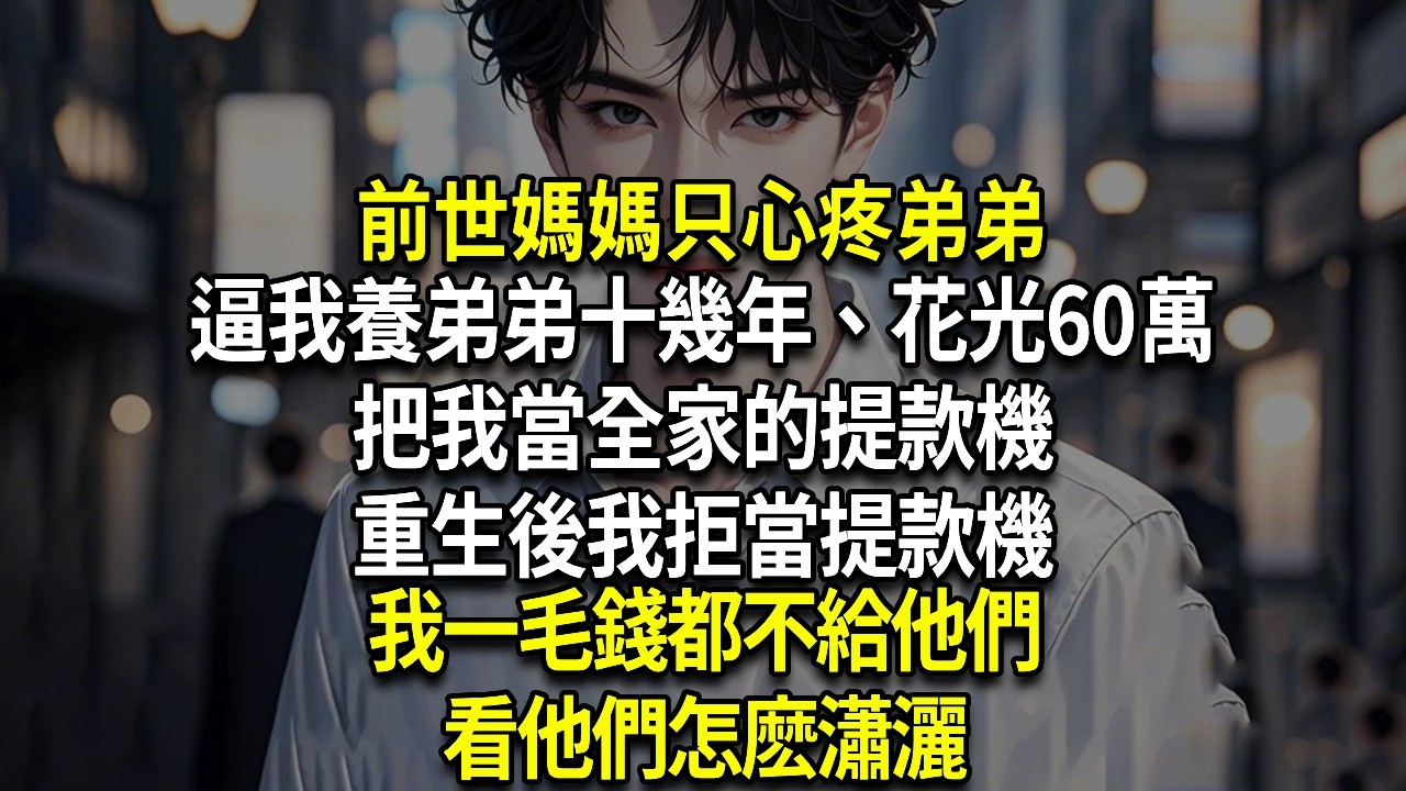 媽媽逼我養弟弟十幾年、花光60萬！重生後我拒當提款機，爸媽與弟弟終於嚐到報應