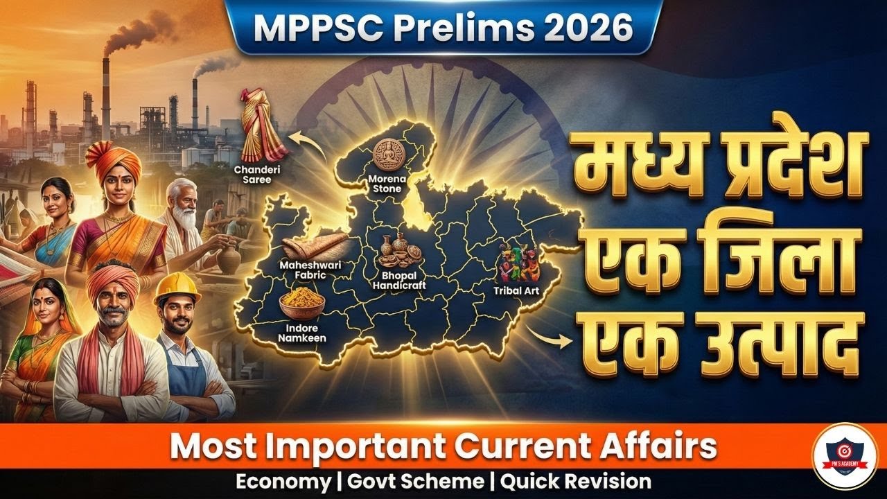 मध्य प्रदेश: एक जिला एक उत्पाद (ODOP) | MPPSC Prelims 2026 | Most Important Current Affairs