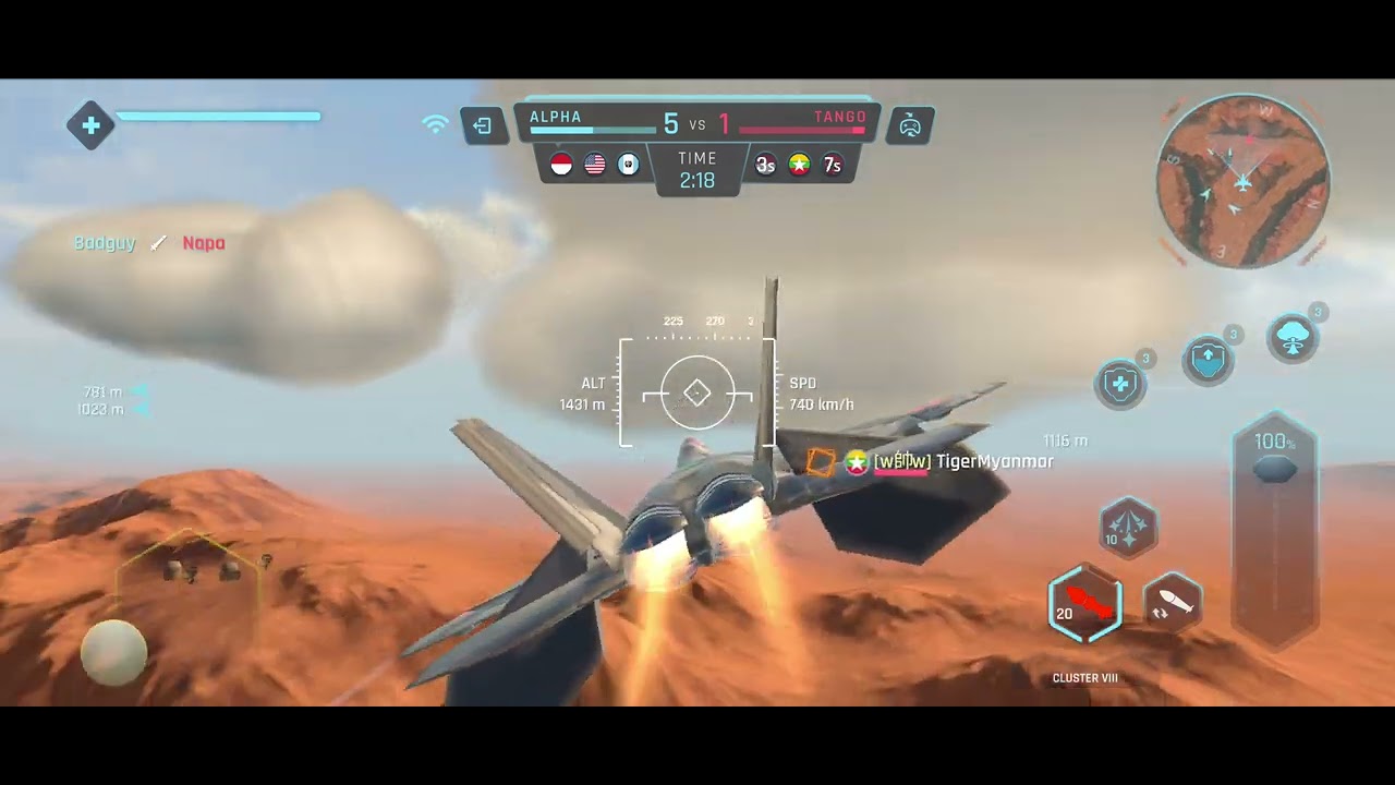 Sky Warriors Gameplay F-22 V-S SU-30 