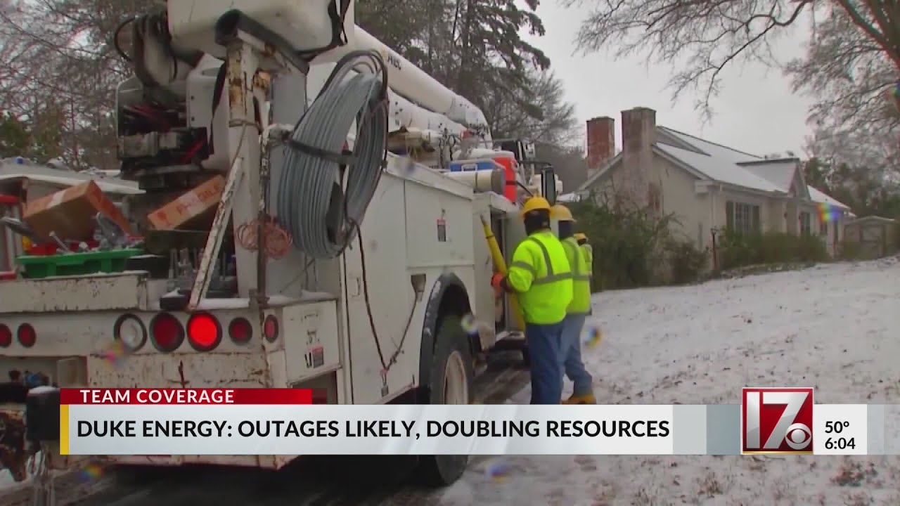 Duke Energy warns NC outages likely during winter storm