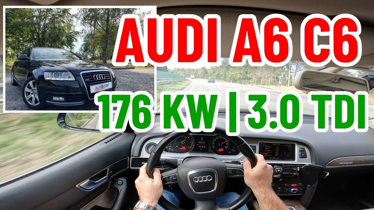 POV jízda Audi A6 C6 facelift | 3.0 TDI | 176 kW | Quattro - Dálniční limuzína