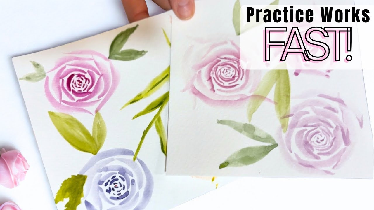 Watch My Roses Improve in Real Time | Beginner Watercolor Tutorial