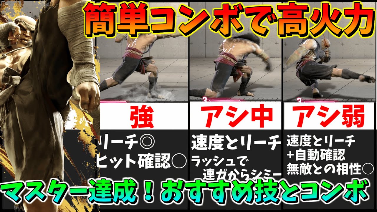 【スト6】Mサガットマスター達成！おすすめ技と簡単コンボ紹介+おまけもあるよ