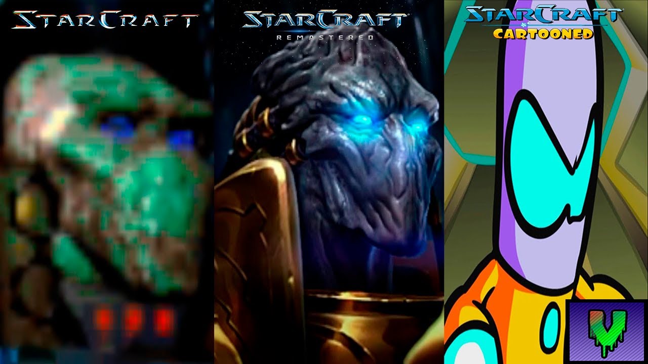 STARCRAFT - COMPARACIÓN GRÁFICA - UNIDADES Y ESTRUCTURAS PROTOSS - SC CLASSIC REMASTERED CARTOONED