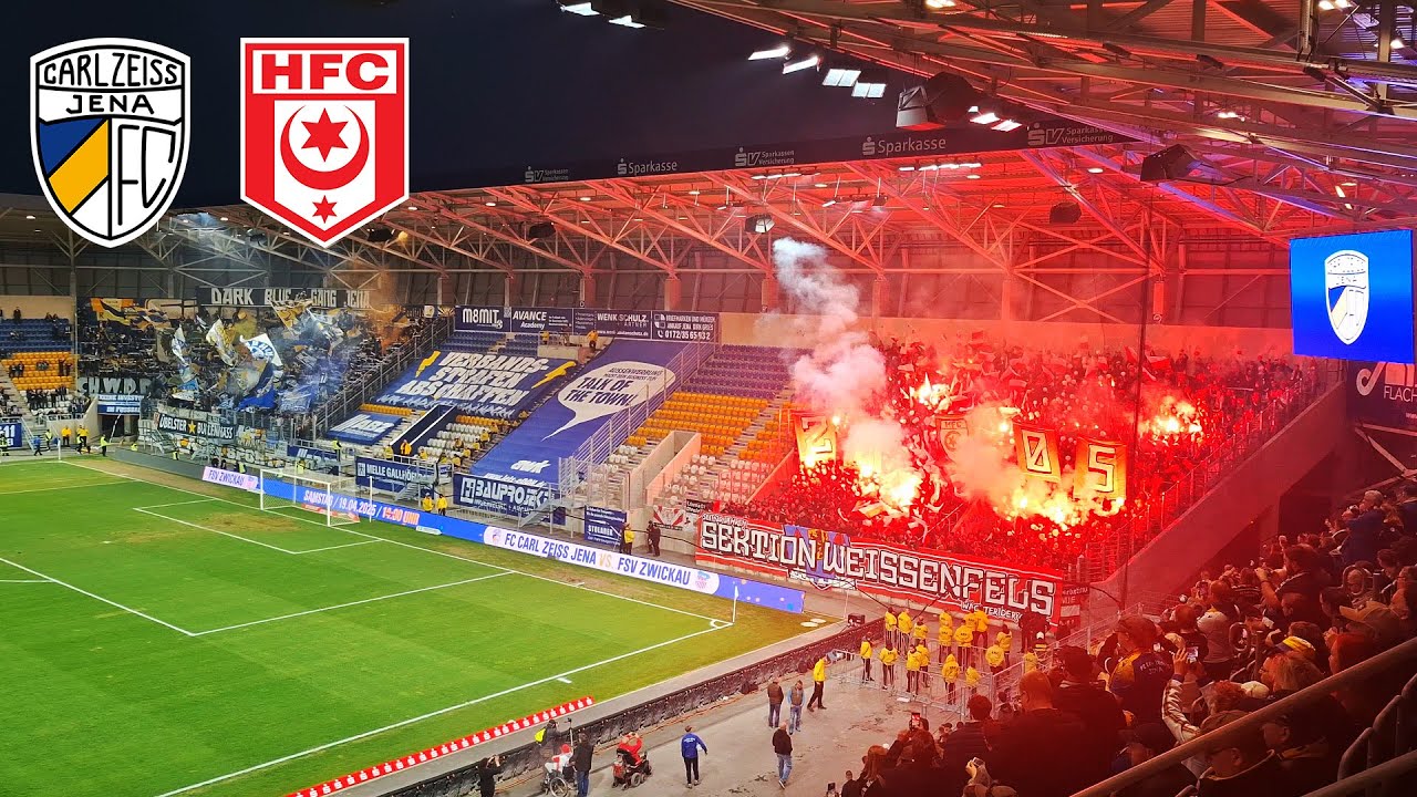 FC Carl Zeiss Jena vs Hallescher FC 2:0 • Stadionatmosphäre (Ausschreitungen) | Saalederby 2024/25