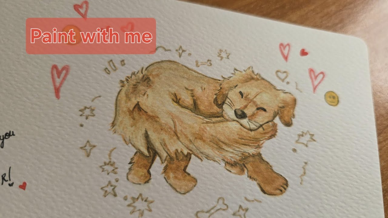 Watercoloring This Tiny Sleepy Puppy🥹✨ #watercolorart #cuteart #dog #puppy #trending #fyp #puppylove