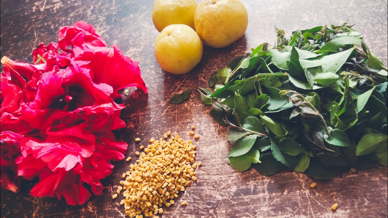 Homemade Herbal Oil|🌺 Hibiscus|Curry leaves|Fenugreek seeds|Amla|Fast Hair Growth| Long Thick Hair