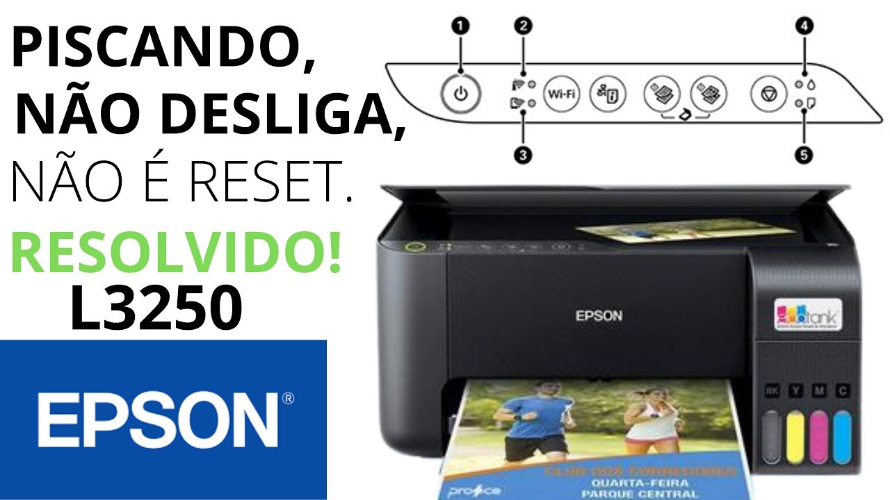 ✔ IMPRESSORA EPSON L3250 PISCANDO LUZES DO PAINEL