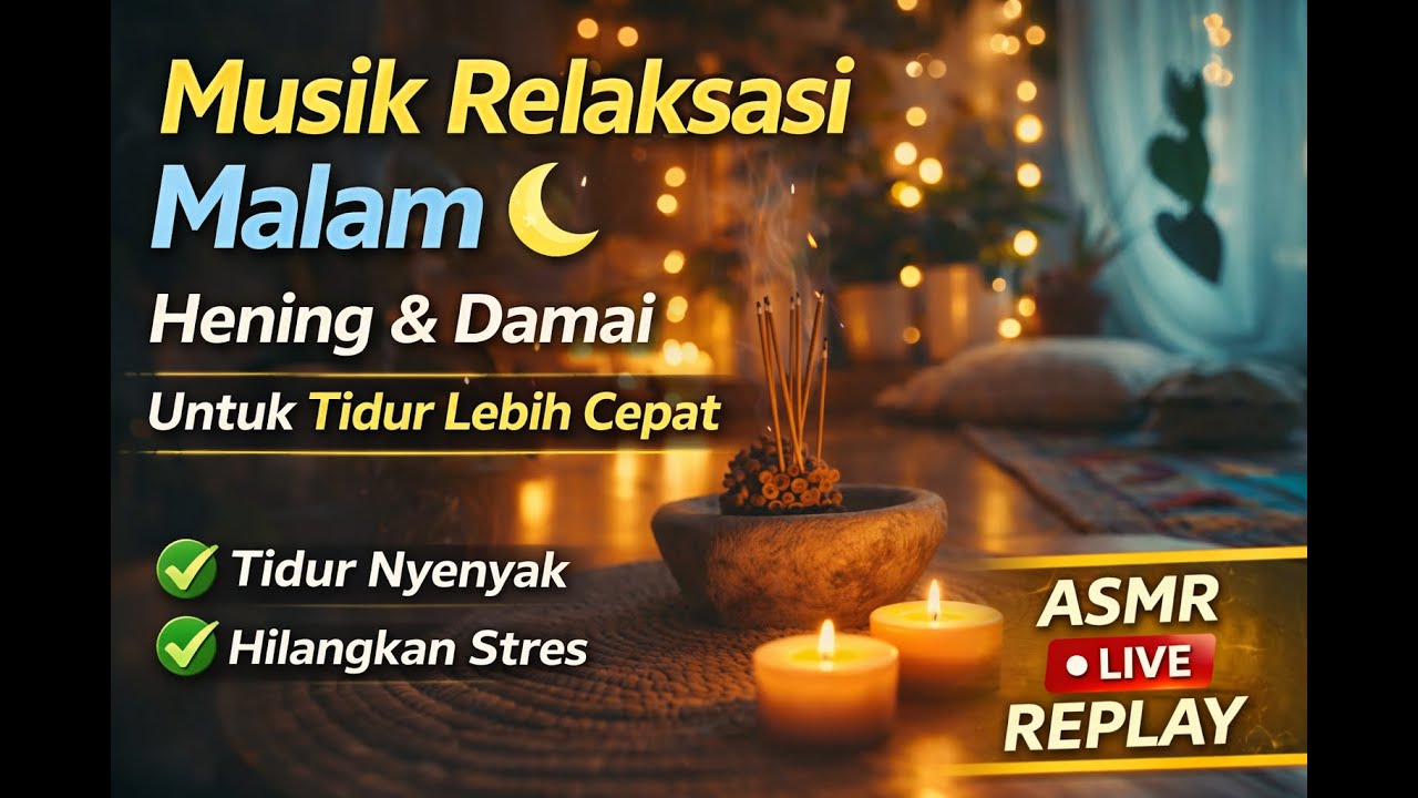 Musik Relaksasi Malam 🌙 Hening & Damai untuk Tidur Lebih Cepat ASMR Live Replay