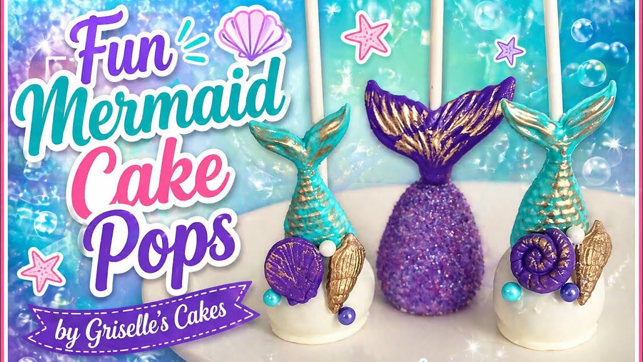 MERMAID CAKE POPS ~ Tutorial | CAKE POPS DE SIRENAS ~Tutorial | Griselle's Cakes 🧜🏻‍♀️