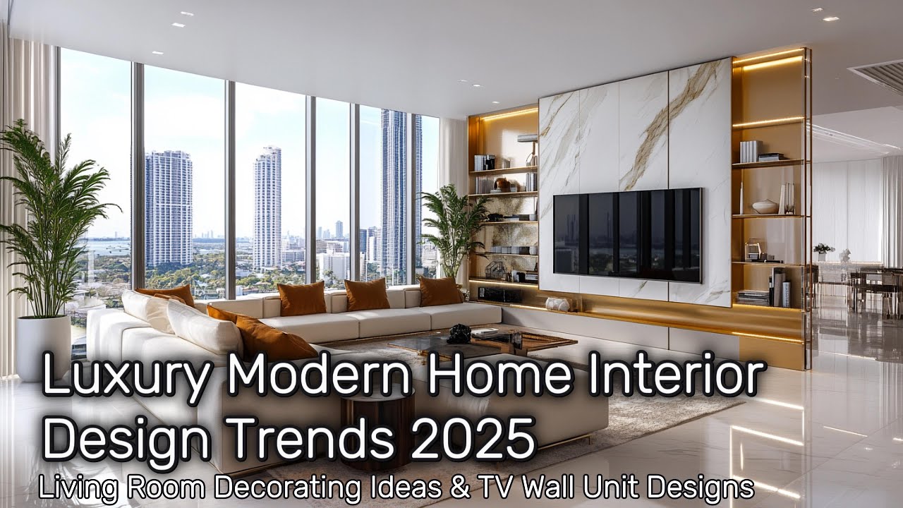 Luxury Modern Home Interior Design Trends 2025 | Living Room Decorating Ideas & TV Wall Unit Designs
