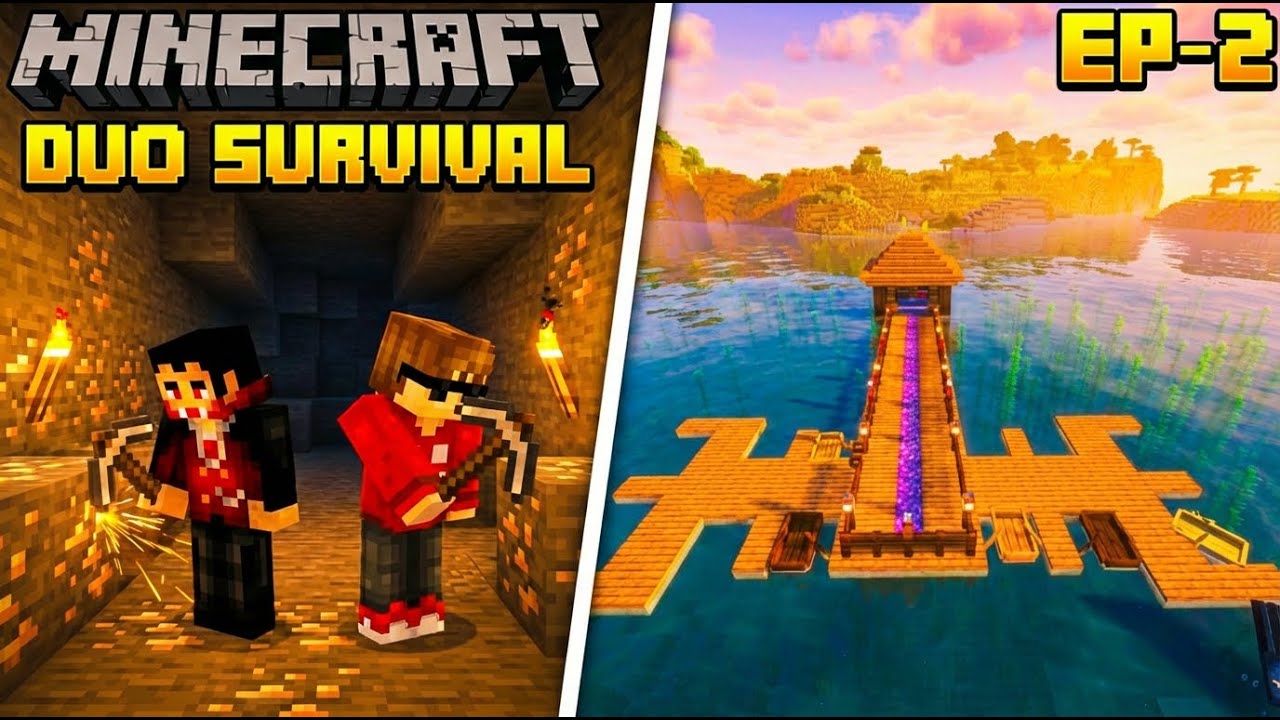 Minecraft Duo Survival Episode-2 | Adventurous Mining & Base Build || In Telugu By DPUGAMER