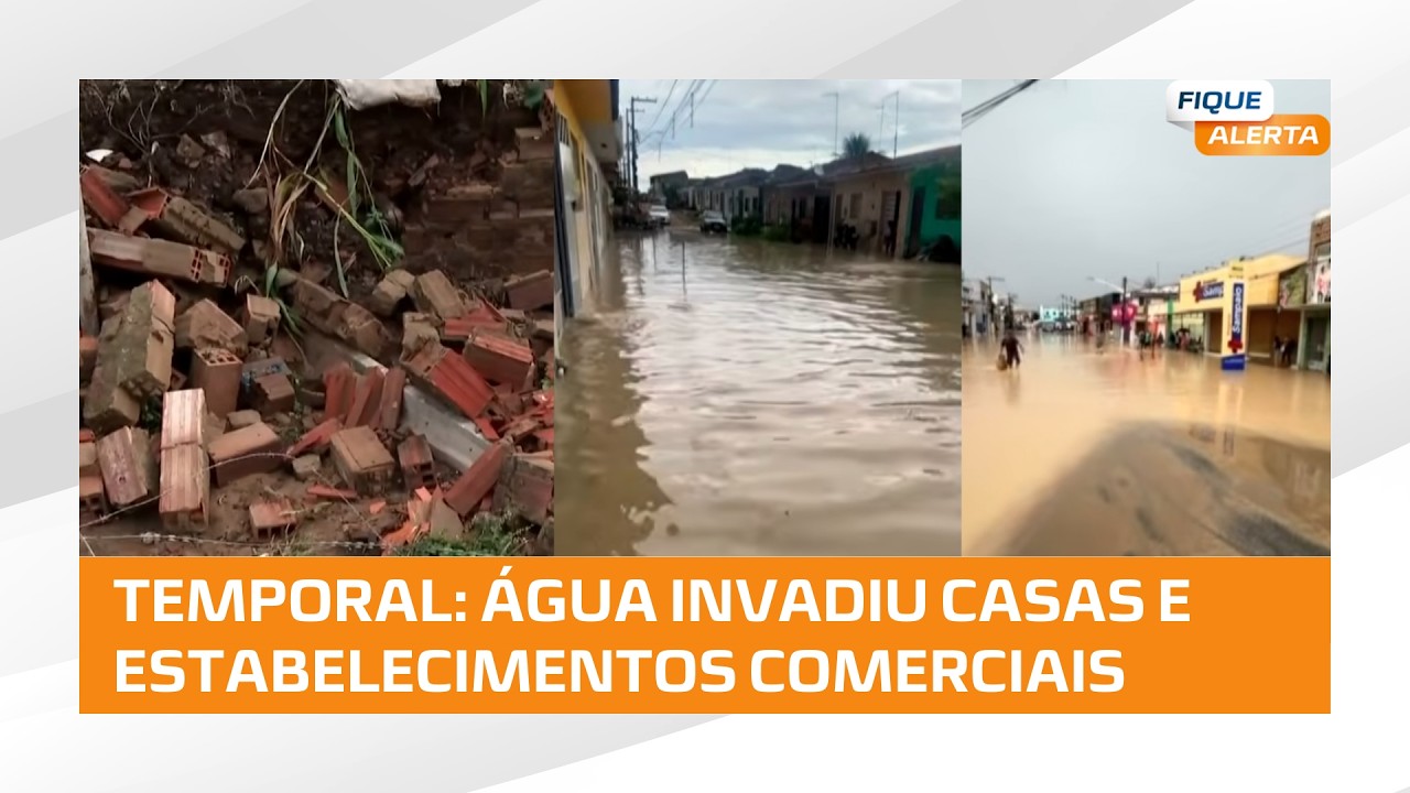 Temporal atinge São Miguel dos Campos; água invadiu casas e estabelecimentos comerciais