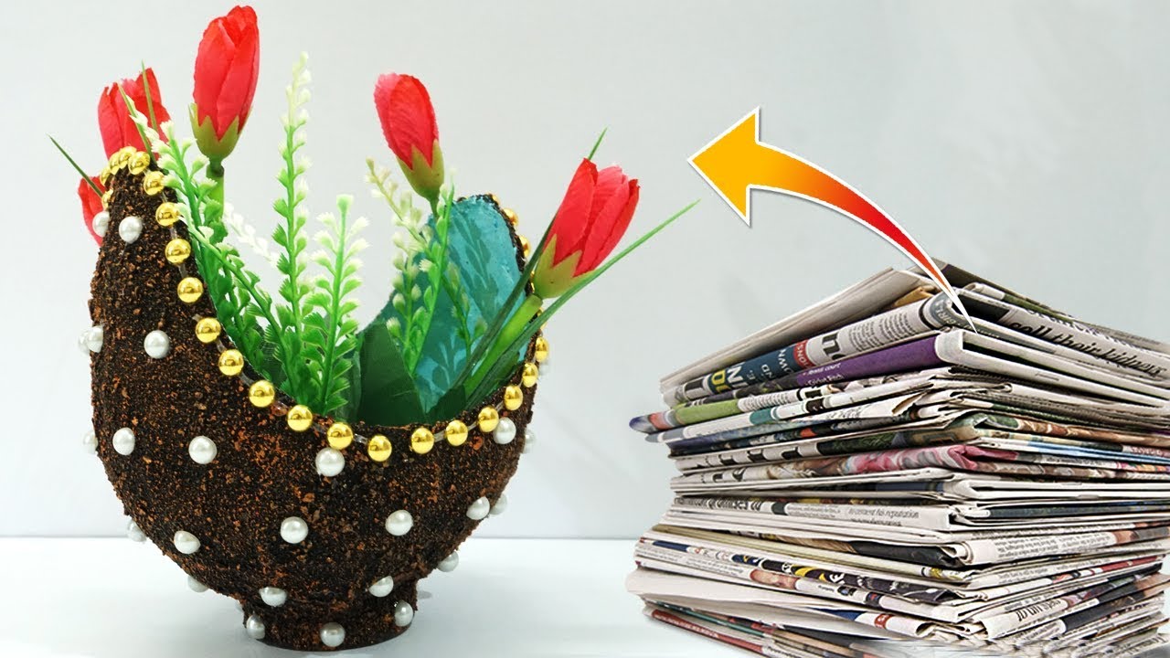 Amazing Easy Craft from Waste Newspaper & Balloon | Best out of Waste Craft Idea