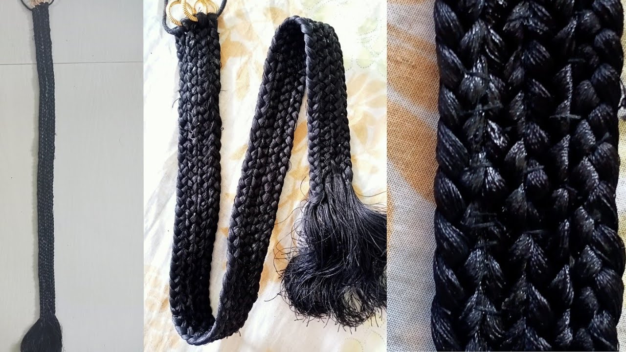 దారంతో వాలు జడ /  Synthetic Hair using silk Thread