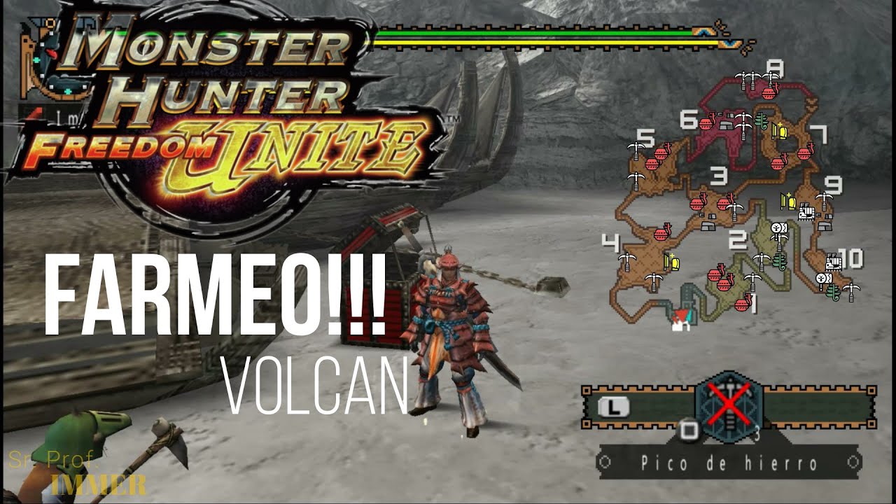 TODOS los puntos de FARMEO!!! / Volcán - Monster Hunter Freedom Unite