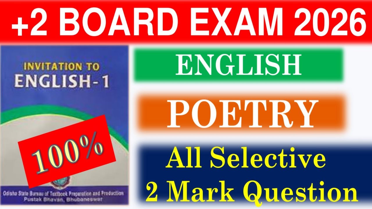 +2 2nd Year CHSE Exam 2026 || English Selection 2 & 3 Mark Question || Arts, Science, Commerce