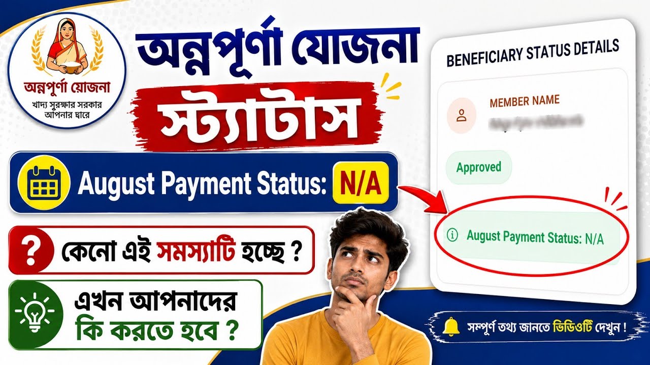 Annapurna Yojana Status Approved August Payment Status N/A , What Should You Do Now ?