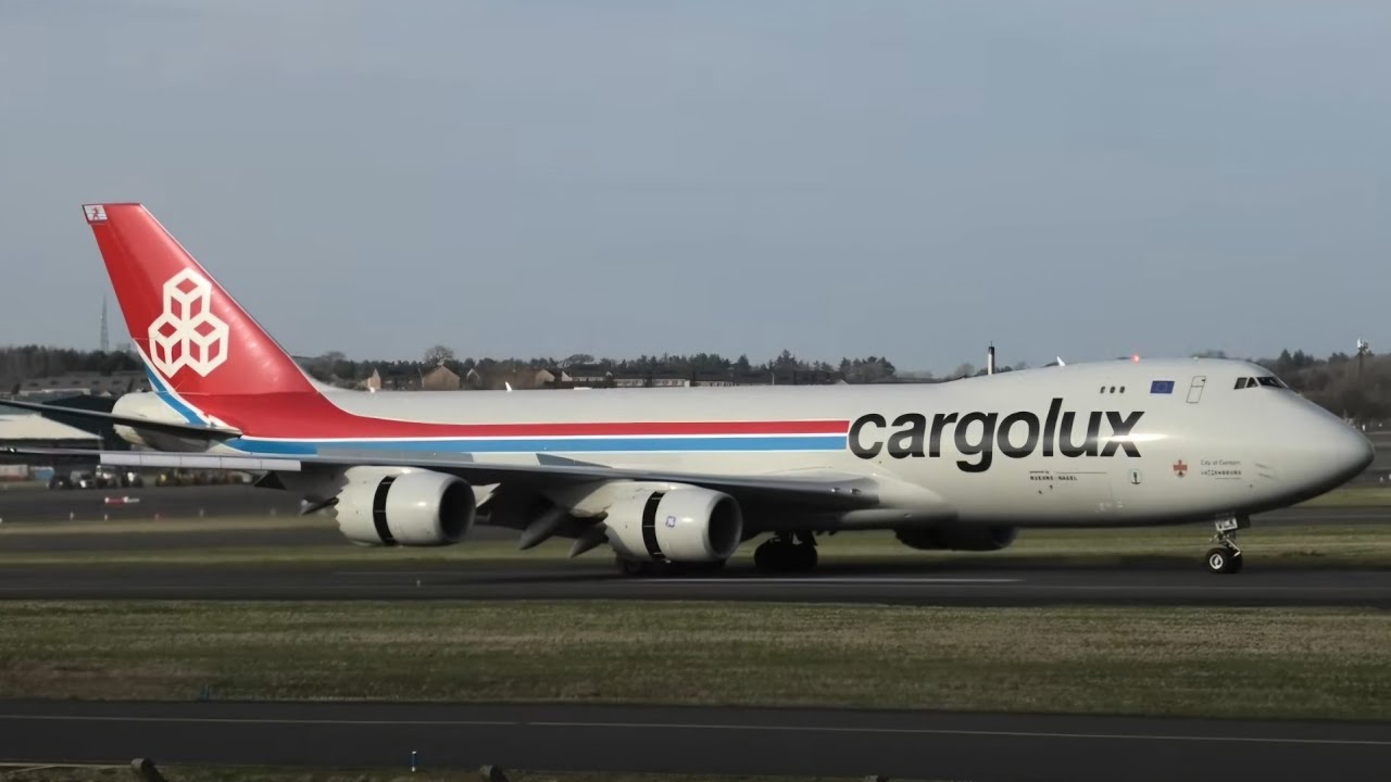 MAJESTIC QUEEN OF THE SKIES BOEING 747-8R7F LX-VCK Landing in Prestwick from Seattle #aviation 