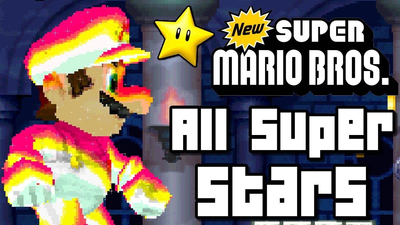 New Super Mario Bros ALL SUPER STARS & Locations (DS)