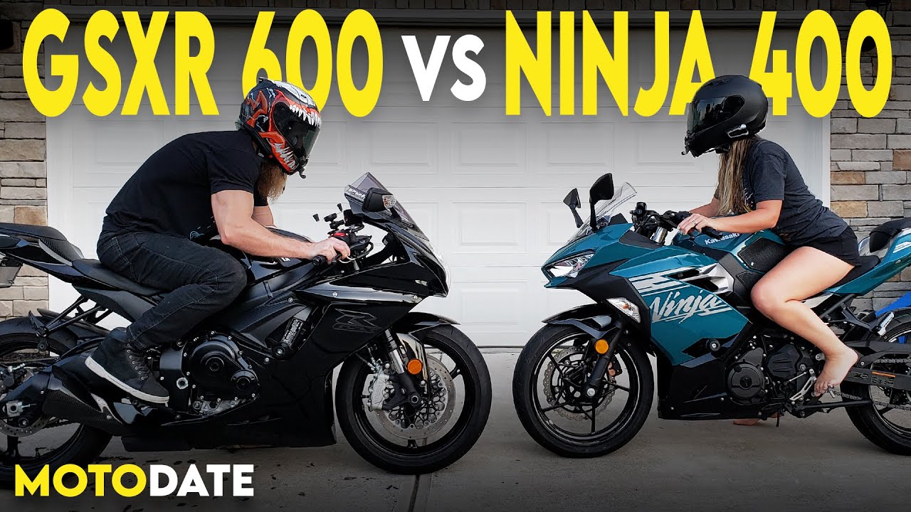 Ninja 400 против GSXR 600. Жена против мужа. Мотоциклетное свидание. (2021)