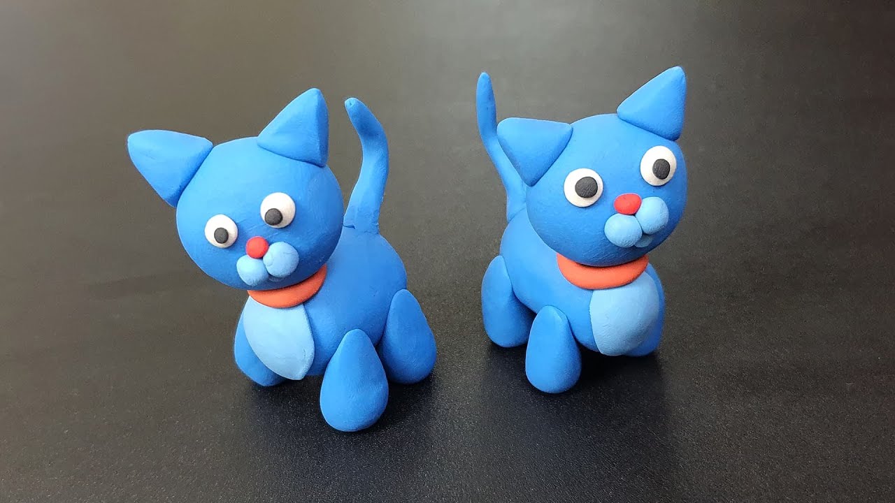 Cat Polymer Clay Toys Making How To Make Cat Clay Modelling For Kids clay Video for Toddlers