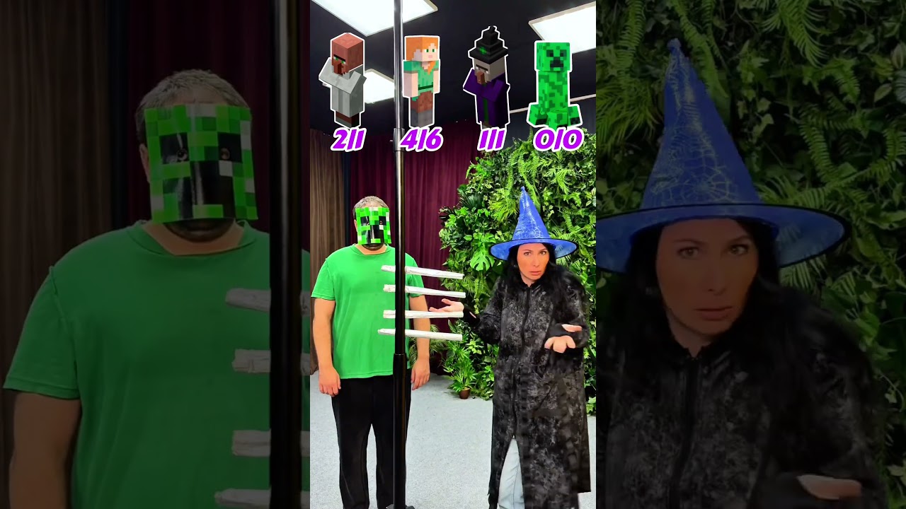 😆Minecraft challenge/🙃who won? villager vs golen vs zombie vs witch #challenge #shorts #minecraft